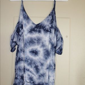 Cold shoulder tie dye top